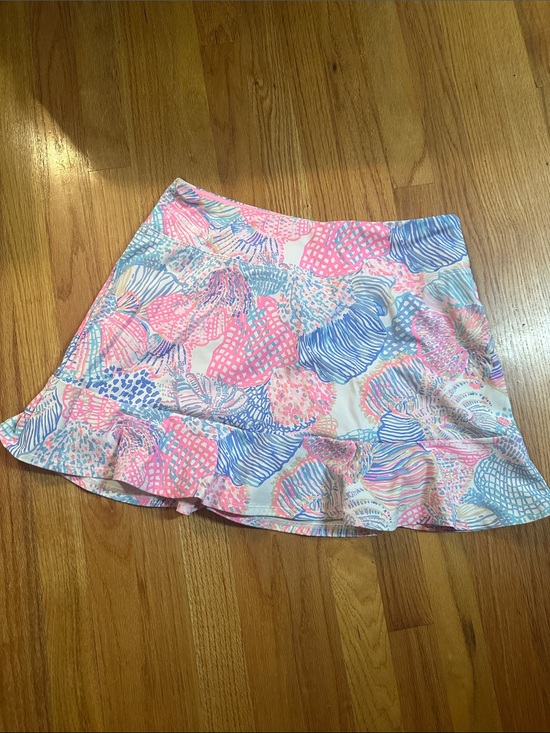 Lilly Pulitzer Dresses & Skirts - Lilly Pulitzer Pink & Blue Floral Ruffle Skirt
